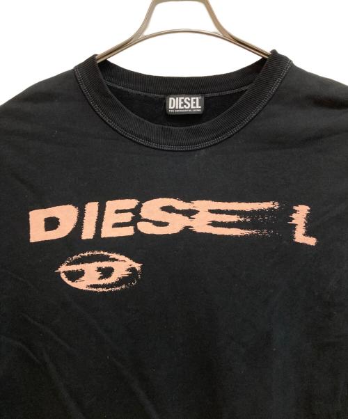 DIESEL（ディーゼル）DIESEL (ディーゼル) ウォータープリント スウェット ブラック サイズ:XLの古着・服飾アイテム