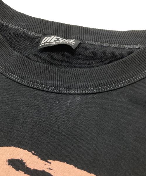 DIESEL（ディーゼル）DIESEL (ディーゼル) ウォータープリント スウェット ブラック サイズ:XLの古着・服飾アイテム