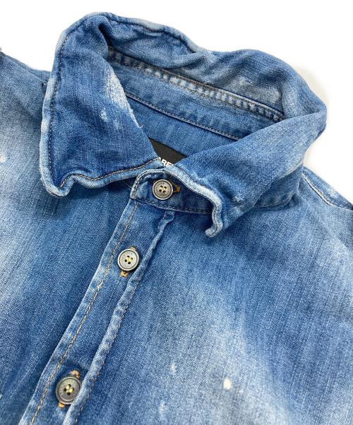DSQUARED2（ディースクエアード）DSQUARED2 (ディースクエアード) DENIM 6.5oz MILITALY SHIRT インディゴ サイズ:44の古着・服飾アイテム