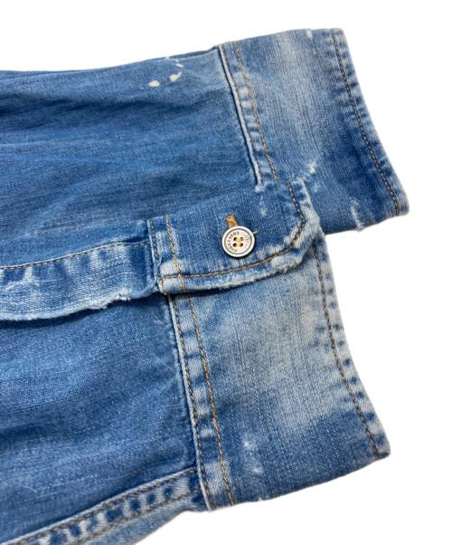 DSQUARED2（ディースクエアード）DSQUARED2 (ディースクエアード) DENIM 6.5oz MILITALY SHIRT インディゴ サイズ:44の古着・服飾アイテム
