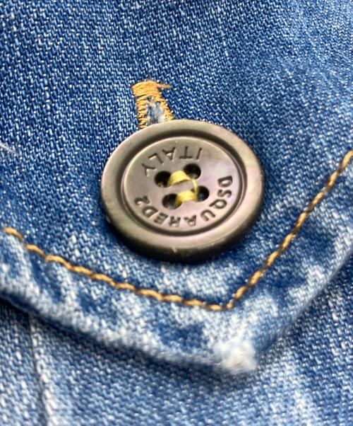 DSQUARED2（ディースクエアード）DSQUARED2 (ディースクエアード) DENIM 6.5oz MILITALY SHIRT インディゴ サイズ:44の古着・服飾アイテム