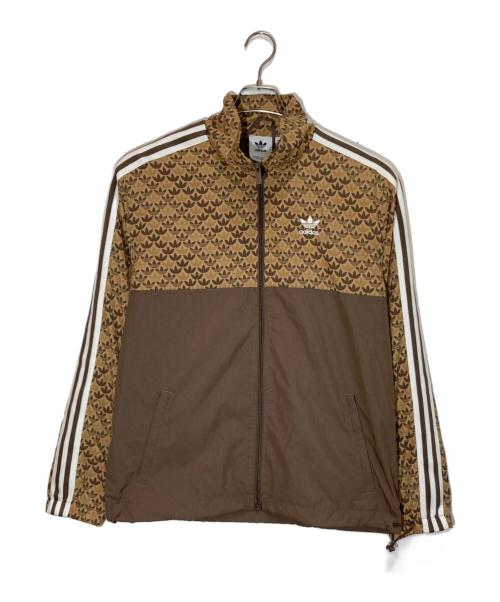adidas（アディダス）adidas (アディダス) クラシックモノウインドブレーカー ベージュ×ブラウン サイズ:Ⅿの古着・服飾アイテム