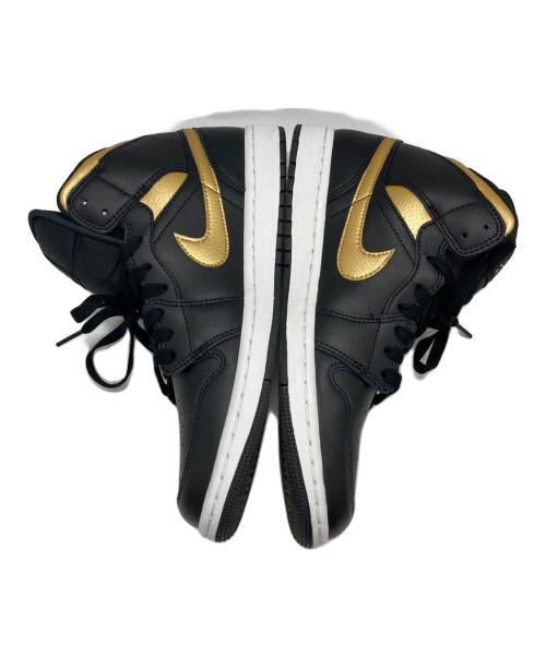 NIKE（ナイキ）NIKE (ナイキ) Air Jordan 1 Mid ブラック×ゴールド サイズ:26の古着・服飾アイテム