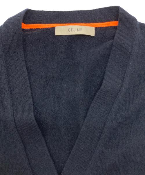 CELINE（セリーヌ）CELINE (セリーヌ) ロゴ刺繍カシミヤナイロンカーディガン ネイビー サイズ:SIZE XSの古着・服飾アイテム