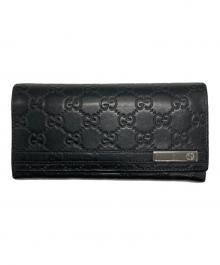 GUCCI（グッチ）の古着「GGシマ レザーロングウォレット」｜ブラック
