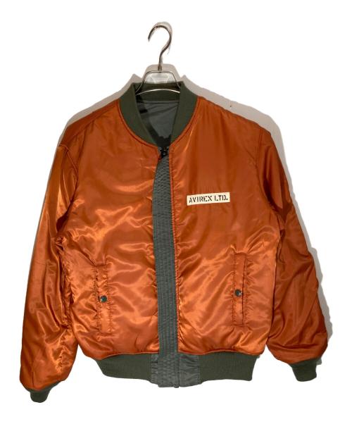 AVIREX（アヴィレックス）AVIREX (アヴィレックス) リバーシブルMA-1フライトジャケット グリーン×オレンジ サイズ:SIZE XLの古着・服飾アイテム