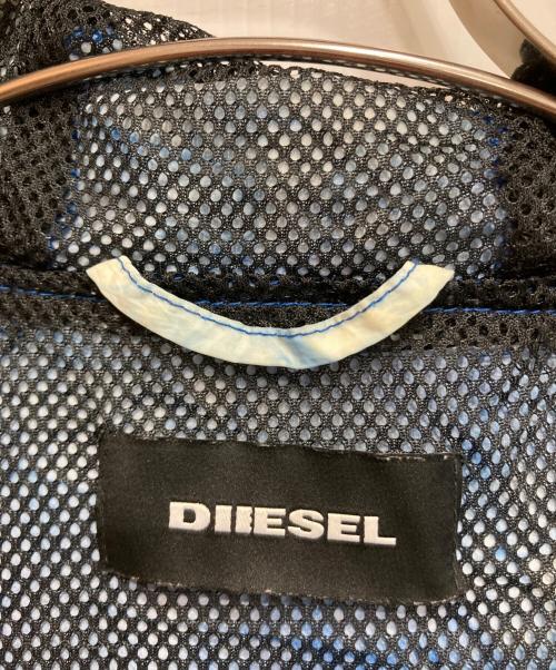 DIESEL（ディーゼル）DIESEL (ディーゼル) タイダイ染めナイロンシワ加工マウンテンパーカー ブルー×ホワイト サイズ:SIZE Lの古着・服飾アイテム