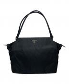 PRADAプラダ）の古着「トライアングルロゴナイロンハンドバッグ」｜ブラック