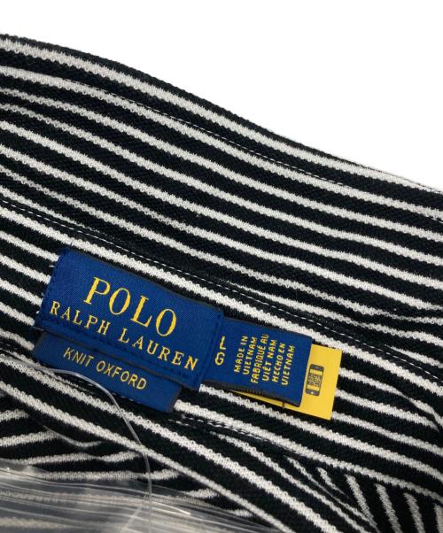 POLO RALPH LAUREN（ポロ・ラルフローレン）POLO RALPH LAUREN (ポロ・ラルフローレン) ベルテッドストライプワンピース ホワイト×ブラック サイズ:Lの古着・服飾アイテム