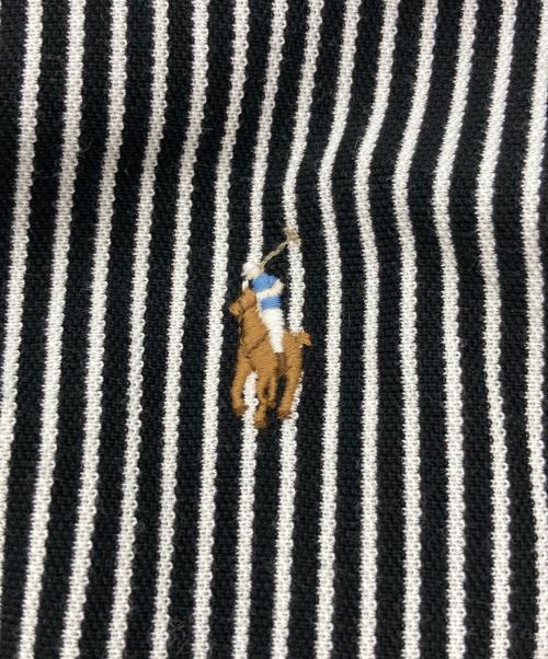 POLO RALPH LAUREN（ポロ・ラルフローレン）POLO RALPH LAUREN (ポロ・ラルフローレン) ベルテッドストライプワンピース ホワイト×ブラック サイズ:Lの古着・服飾アイテム