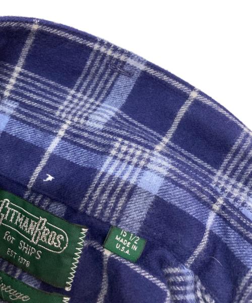 GITMAN BROS（ギットマンブラザーズ）GITMAN BROS (ギットマンブラザーズ) SHIPS (シップス) チェックシャツ ネイビー サイズ:SIZE 15 1/2 未使用品の古着・服飾アイテム