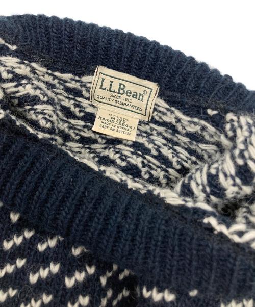 L.L.Bean（エルエルビーン）L.L.Bean (エルエルビーン) バーズアイニット ネイビー×ホワイト サイズ:Ⅿの古着・服飾アイテム
