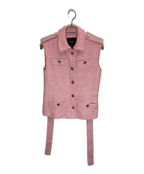 maje（マージュ）maje (マージュ) Sleeveless tweed jacket ピンク サイズ:36の古着・服飾アイテム