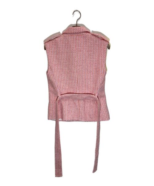maje（マージュ）maje (マージュ) Sleeveless tweed jacket ピンク サイズ:36の古着・服飾アイテム