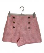 majeマージュ）の古着「Tweed short pants」｜ピンク