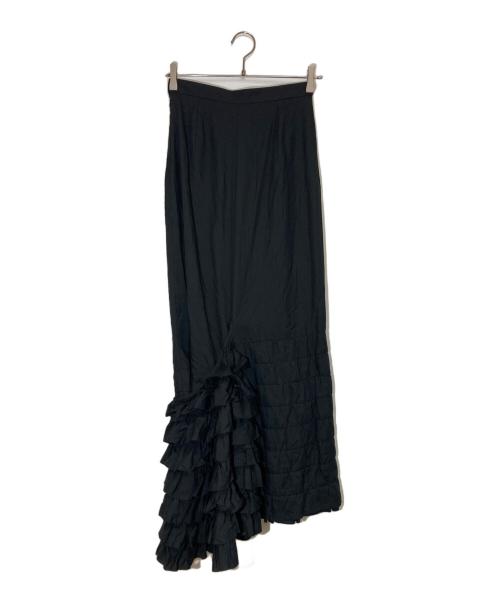 JUNYA WATANABE COMME des GARCONS（(ジュンヤワタナベ コムデギャルソン）JUNYA WATANABE COMME des GARCONS ((ジュンヤワタナベ コムデギャルソン) フリルデザインスカート ブラック サイズ:Sの古着・服飾アイテム