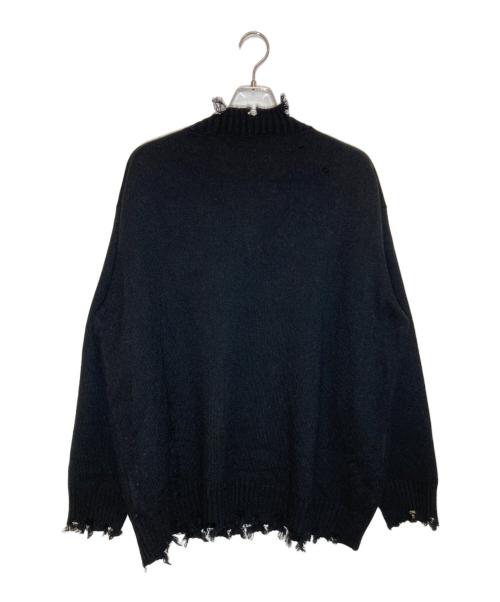 s'yte（サイト）s'yte (サイト) 7G BULKY WOOL DAMAGE V NECK PULLOVER ブラック サイズ:3の古着・服飾アイテム