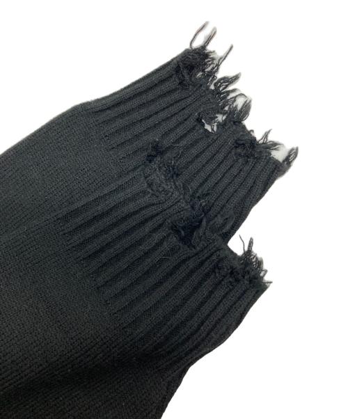 s'yte（サイト）s'yte (サイト) 7G BULKY WOOL DAMAGE V NECK PULLOVER ブラック サイズ:3の古着・服飾アイテム