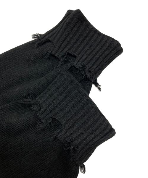 s'yte（サイト）s'yte (サイト) 7G BULKY WOOL DAMAGE V NECK PULLOVER ブラック サイズ:3の古着・服飾アイテム
