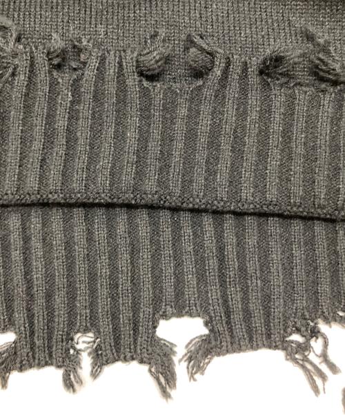 s'yte（サイト）s'yte (サイト) 7G BULKY WOOL DAMAGE V NECK PULLOVER ブラック サイズ:3の古着・服飾アイテム