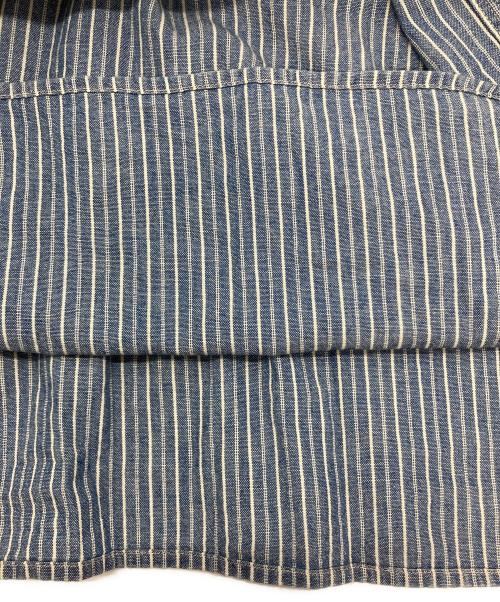 POLO RALPH LAUREN（ポロ・ラルフローレン）POLO RALPH LAUREN (ポロ・ラルフローレン) ヒッコリーストライプワークシャツ ブルー×ホワイト サイズ:SIZE XXLの古着・服飾アイテム