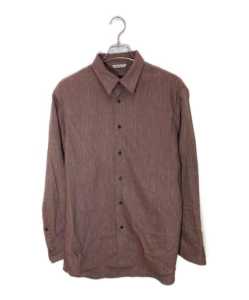 AURALEE（オーラリー）AURALEE (オーラリー) WOOL LINEN TWILL SHIRTS ブラウン サイズ:SIZE 3の古着・服飾アイテム