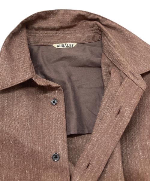 AURALEE（オーラリー）AURALEE (オーラリー) WOOL LINEN TWILL SHIRTS ブラウン サイズ:SIZE 3の古着・服飾アイテム