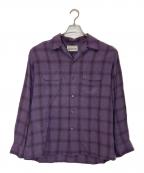 WACKO MARIAワコマリア）の古着「OMBRE CHECK OPEN COLLAR SHIRT L/S」｜パープル