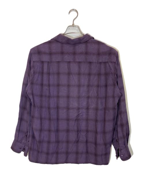 WACKO MARIA（ワコマリア）WACKO MARIA (ワコマリア) OMBRE CHECK OPEN COLLAR SHIRT L/S パープル サイズ:Lの古着・服飾アイテム