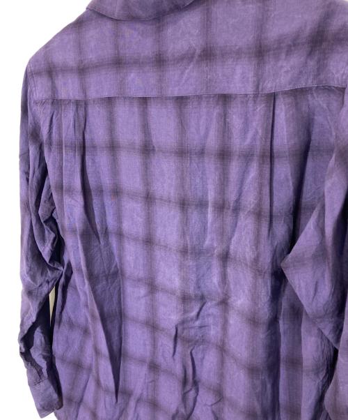WACKO MARIA（ワコマリア）WACKO MARIA (ワコマリア) OMBRE CHECK OPEN COLLAR SHIRT L/S パープル サイズ:Lの古着・服飾アイテム