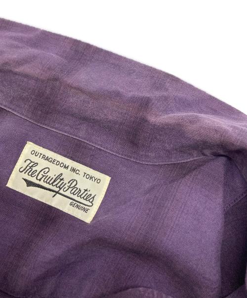 WACKO MARIA（ワコマリア）WACKO MARIA (ワコマリア) OMBRE CHECK OPEN COLLAR SHIRT L/S パープル サイズ:Lの古着・服飾アイテム