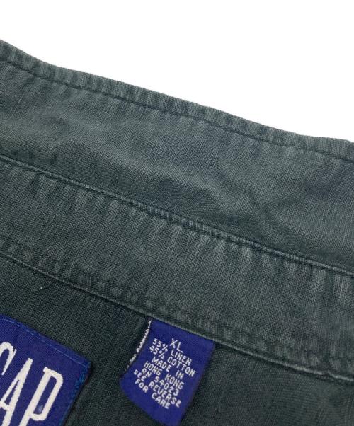 GAP（ギャップ）GAP (ギャップ) コットンリネンワークシャツ ブラック サイズ:Lの古着・服飾アイテム