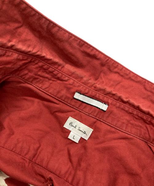 PAUL SMITH（ポールスミス）Paul Smith (ポールスミス) ビーズ刺繍シャツ レッド サイズ:Ⅼの古着・服飾アイテム