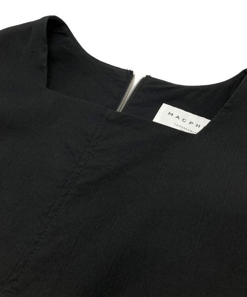 MACPHEE（マカフィー）MACPHEE (マカフィー) コットンナイロンピケ スクエアネックワンピース ブラック サイズ:36の古着・服飾アイテム