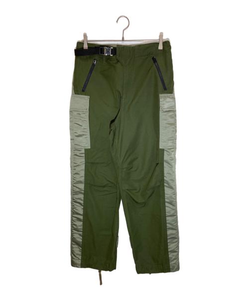 sacai（サカイ）sacai (サカイ) Nylon Twill Mix Pants グリーン サイズ:2の古着・服飾アイテム
