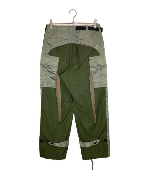 sacai（サカイ）sacai (サカイ) Nylon Twill Mix Pants グリーン サイズ:2の古着・服飾アイテム