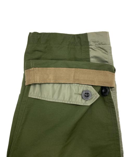 sacai（サカイ）sacai (サカイ) Nylon Twill Mix Pants グリーン サイズ:2の古着・服飾アイテム