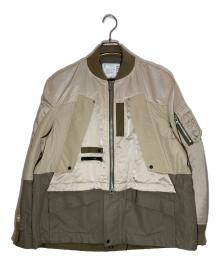 sacai（サカイ）の古着「Nylon Twill Mix Blouson」｜ベージュ×カーキ