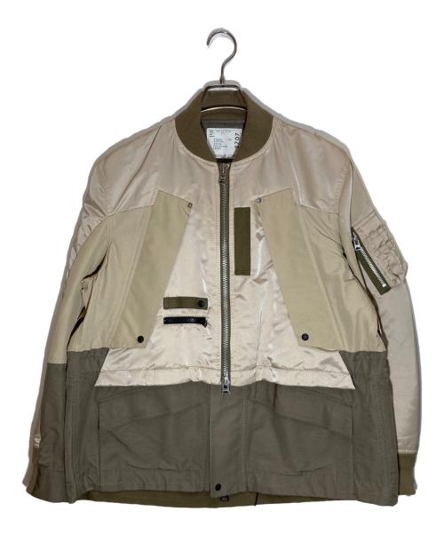 sacai（サカイ）sacai (サカイ) Nylon Twill Mix Blouson ベージュ×カーキ サイズ:1の古着・服飾アイテム