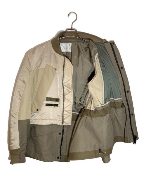 sacai（サカイ）sacai (サカイ) Nylon Twill Mix Blouson ベージュ×カーキ サイズ:1の古着・服飾アイテム