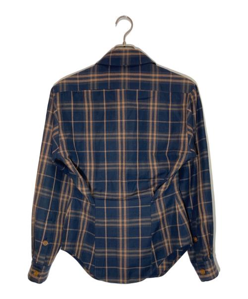Vivienne Westwood RED LABEL（ヴィヴィアンウエストウッドレッドレーベル）Vivienne Westwood RED LABEL (ヴィヴィアンウエストウッドレッドレーベル) チェックシャツ ブラック×ブラウン サイズ:SIZE 00の古着・服飾アイテム