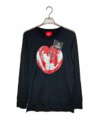 Vivienne Westwood RED LABELヴィヴィアンウエストウッドレッドレーベル）の古着「ハートアースプリントロングスリーブカットソー」｜ブラック