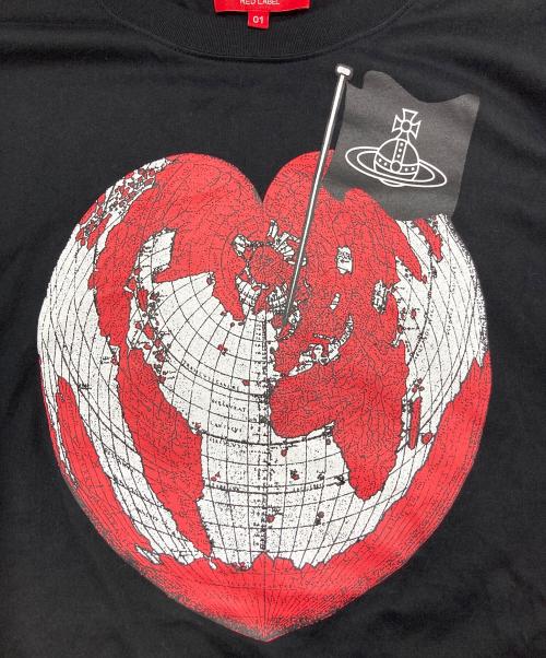 Vivienne Westwood RED LABEL（ヴィヴィアンウエストウッドレッドレーベル）Vivienne Westwood RED LABEL (ヴィヴィアンウエストウッドレッドレーベル) ハートアースプリントロングスリーブカットソー ブラック サイズ:01の古着・服飾アイテム