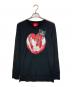 Vivienne Westwood RED LABEL（ヴィヴィアンウエストウッドレッドレーベル）の古着「ハートアースプリントロングスリーブカットソー」｜ブラック