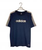 adidasアディダス）の古着「ロゴ刺繍Tシャツ」｜ネイビー