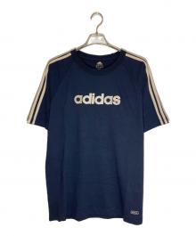 adidas（アディダス）の古着「ロゴ刺繍Tシャツ」｜ネイビー