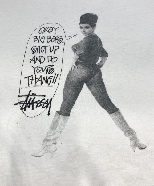 stussy（ステューシー）stussy (ステューシー) プリントTシャツ ホワイト サイズ:XLの古着・服飾アイテム