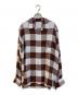 FOLL（フォル）の古着「summer modal check open collar shirt」｜ブラウン×グレー