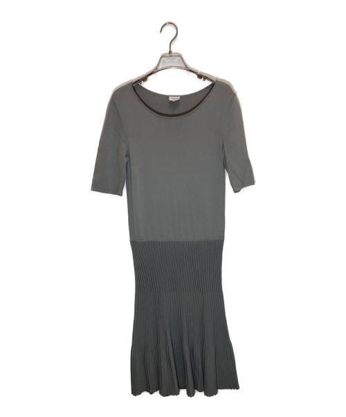 ARMANI COLLEZIONI（アルマーニ コレツィオーニ）ARMANI COLLEZIONI (アルマーニ コレツィオーニ) リブニットワンピース グレー サイズ:38の古着・服飾アイテム