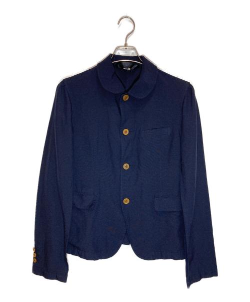 COMME des GARCONS COMME des GARCONS（コムデギャルソン コムデギャルソン）COMME des GARCONS COMME des GARCONS (コムデギャルソン コムデギャルソン) Polyester Round Collar 4B Jacket ネイビー サイズ:Mの古着・服飾アイテム